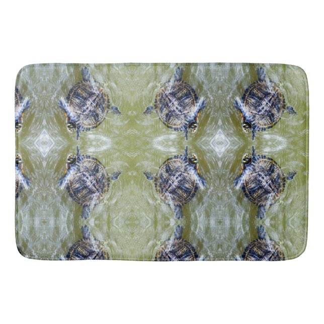 Tapis De Bain Tortue avec sa tête Popped Up (Devant)