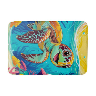 Tapis de bain tortue bohème australien | Ensoleill