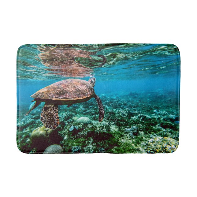 Tapis De Bain Tortue sous-marine tropicale (Devant)