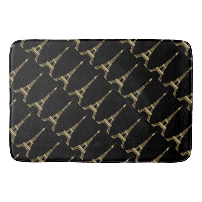 Tapis De Bain Tour Eiffel Thème Français Bain Mat (Devant)