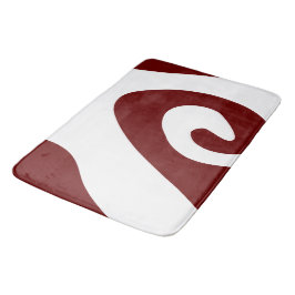 Tapis De Bain Tourbillon ondulé rouge foncé et blanc