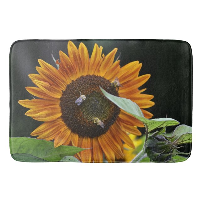 Tapis De Bain Tournesol doré aux abeilles (Devant)