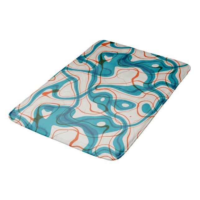 Tapis De Bain Tourquoise et perruques rouges (Angle)