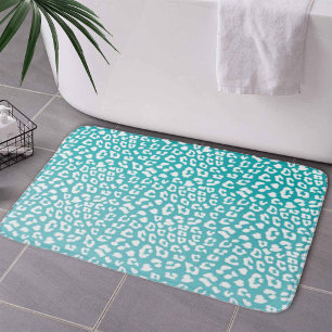 Tapis De Bain Tourquoise Leopard Patters