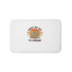 Tapis De Bain Tout d'abord je suis un délicieux bébé Hippo Moo D