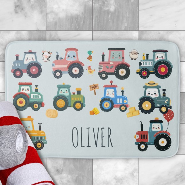 Tapis De Bain Tracteurs pour bébés mignons dans une ferme (Créateur téléchargé)