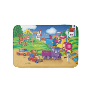 Tapis De Bain train et voiture