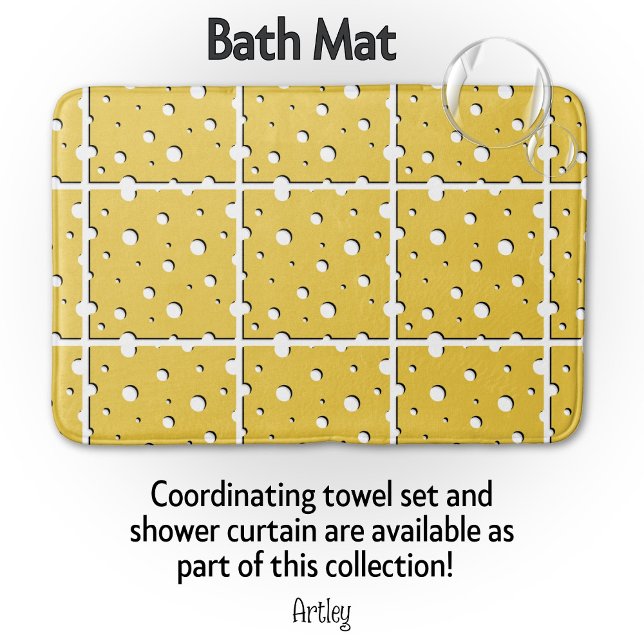Tapis De Bain Tranches de fromage blanc jaune doux (Créateur téléchargé)