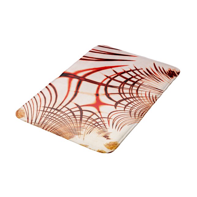 Tapis De Bain Traversée de traces courbées brun rouge, effet vie (Angle)