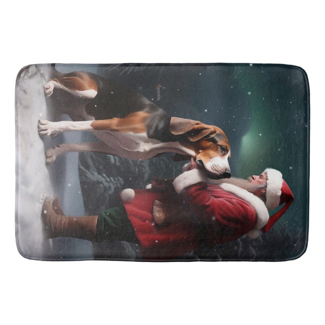 Tapis De Bain Trek Walker Coonhound Noël du Père Noël (Devant)