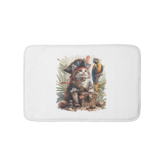 Tapis De Bain Trésor de chat pirate (Devant)