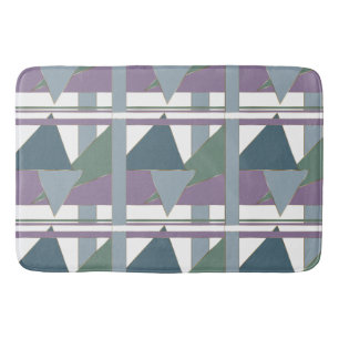 Tapis De Bain Triangle géométrique Motif bleu violet vert