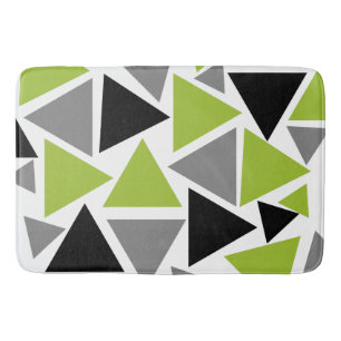 Tapis De Bain Triangles aléatoires Lime Vert gris noir blanc