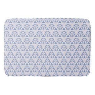 Tapis De Bain Triangles en dentelle bleu blanc