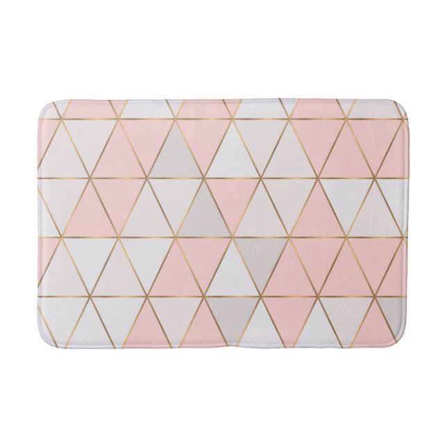 Tapis De Bain Triangles géométriques Abstraits modernes Peach Go (Devant)