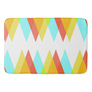 Tapis De Bain Triangles jaunes, rouges et bleus cadets
