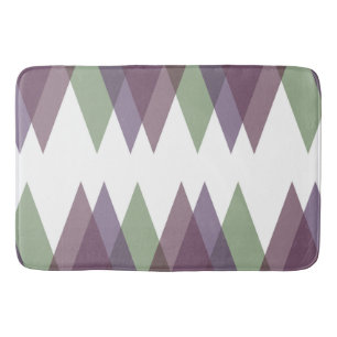 Tapis De Bain Triangles mauve et vert