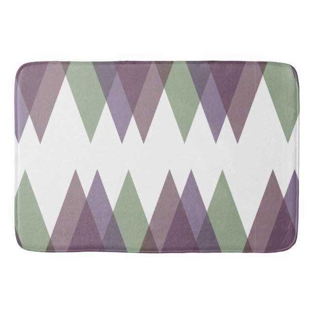 Tapis De Bain Triangles mauve et vert (Devant)