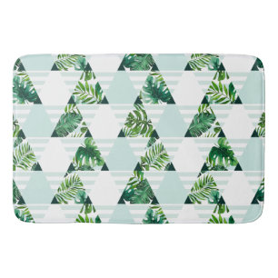 Tapis De Bain Triangles tropicaux verts de Mint moderne géomét