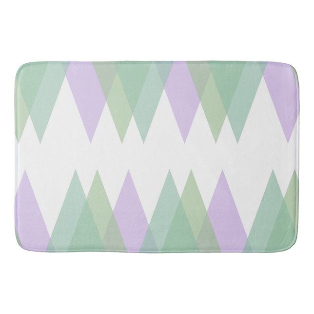 Tapis De Bain Triangles vert et lilas (Devant)