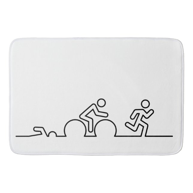 Tapis De Bain Triathlon. Natation, cyclisme et course. (Devant)