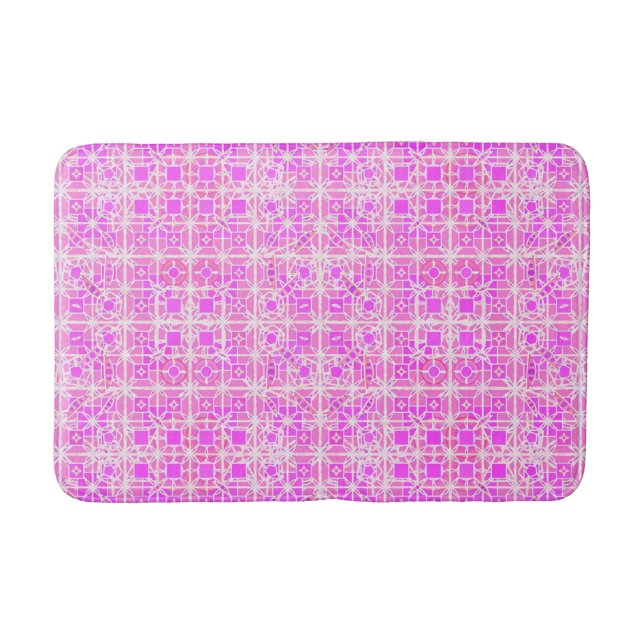 Tapis De Bain Tribal Batik - tons roses et orchidées (Devant)