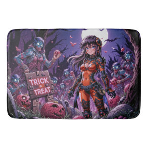 Tapis De Bain Trick ou traiter Halloween Zombies distribuer le c