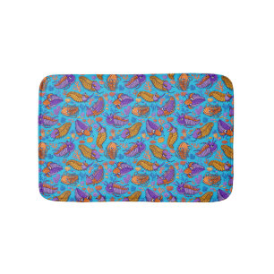 Tapis De Bain Trilobites sur arrière - plan bleu clair (motif en