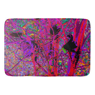 Tapis De Bain Trippy Abstrait arc-en-ciel Fleurs Lys Orientales