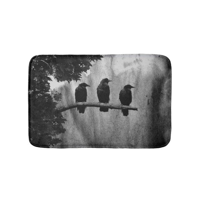 Tapis De Bain Trois Cuvettes Noires Et Blanches (Devant)