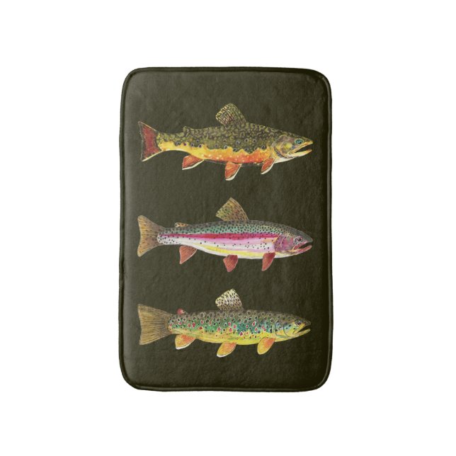 Tapis De Bain Trois Décor De Truite (Devant (Vertical))