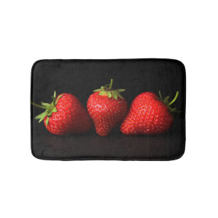 Tapis De Bain Trois Fraises Sur Bmcnm Noir