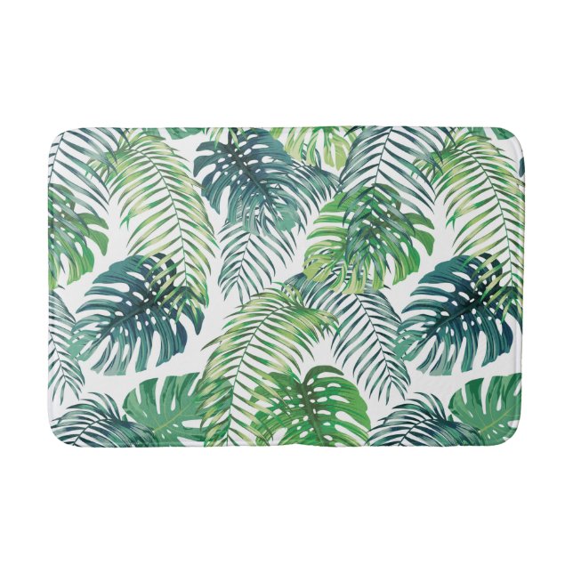 Tapis De Bain Tropical Jungle Feuille Botanique Design Mat de ba (Devant)