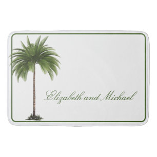 Tapis De Bain Tropical Palm Tree Couple Élégant
