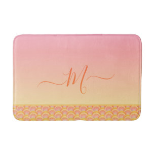 Tapis De Bain Tropical Sunset Ombre Seashell Shell élégant  