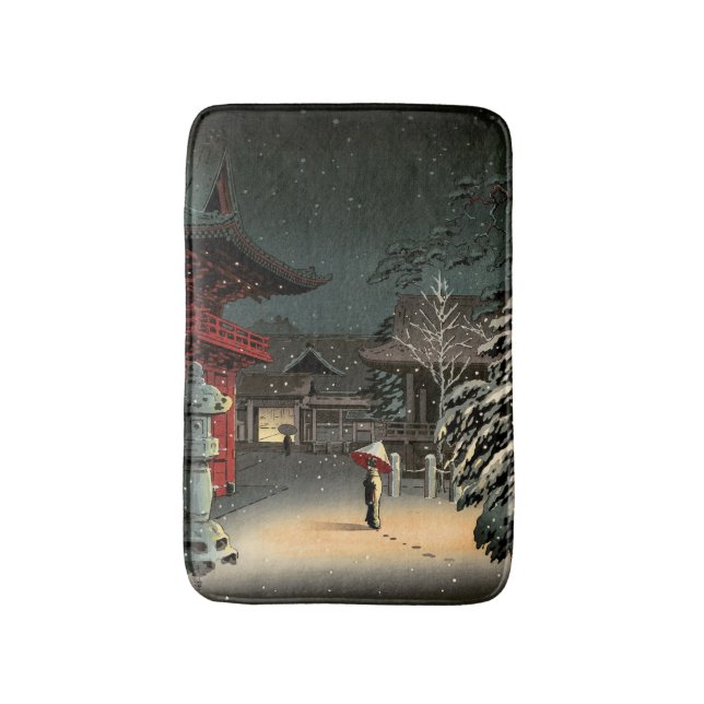 Tapis De Bain Tsuchiya Koitsu - Neige au temple de Nezu (Devant (Vertical))