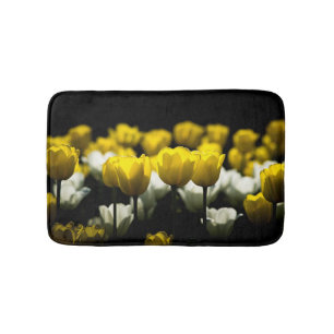 Tapis De Bain Tulipes Jaune Et Blanc