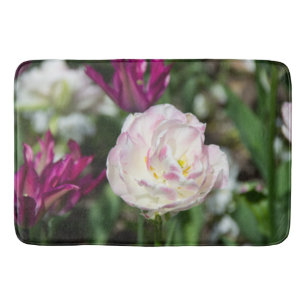Tapis De Bain Tulipes rose vif par jour ensoleillé