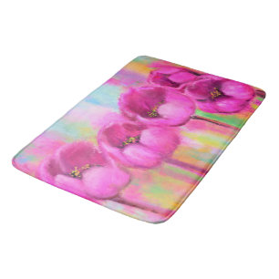 Tapis De Bain Tulipes roses pourpres Mat