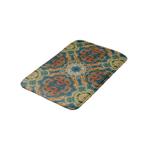 Tapis De Bain Turquoise Bleu Orangé jaune Vert Hip Orient Bali A