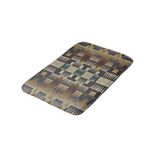 Tapis De Bain Turquoise Tan Taupe Brown Mosaïque Tribale autocht