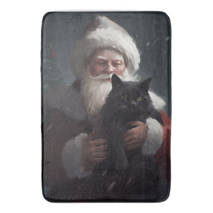 Tapis De Bain Tuxedo Chat avec Noël Festif du Père Noël