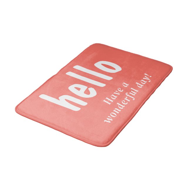 Tapis De Bain Typographie de Coral Hello (Angle)