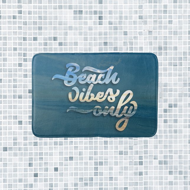 Tapis De Bain Typographie de Sunset Beach Vibes (Créateur téléchargé)