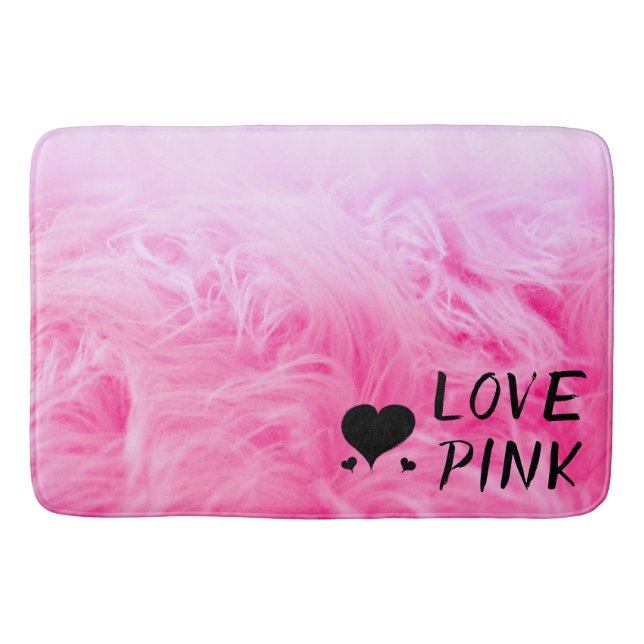 Tapis De Bain Ultime fourrure Faux Rose Chaud (Devant)