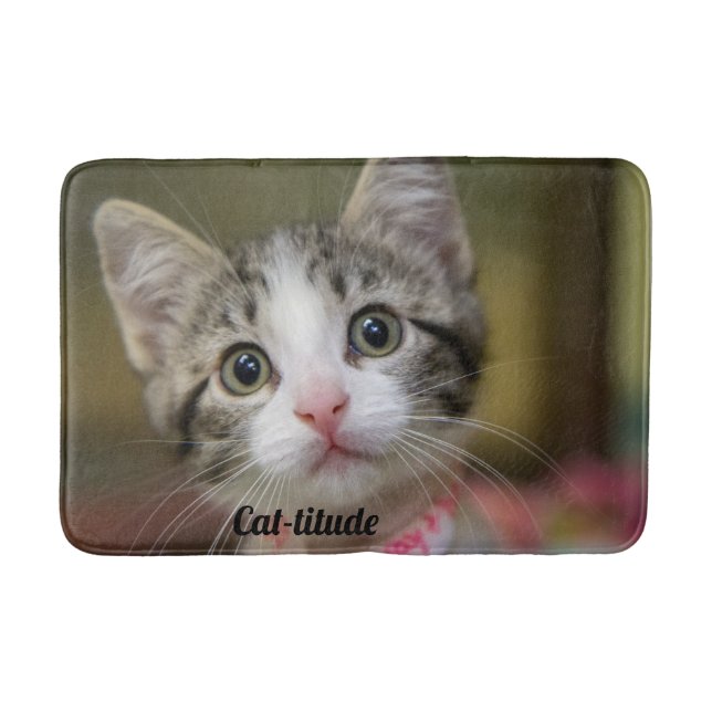Tapis De Bain Un chaton mignon aux yeux verts (Devant)