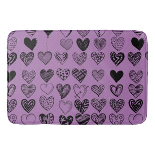 Tapis De Bain Un coeur noir adorable dessine du mat de bain
