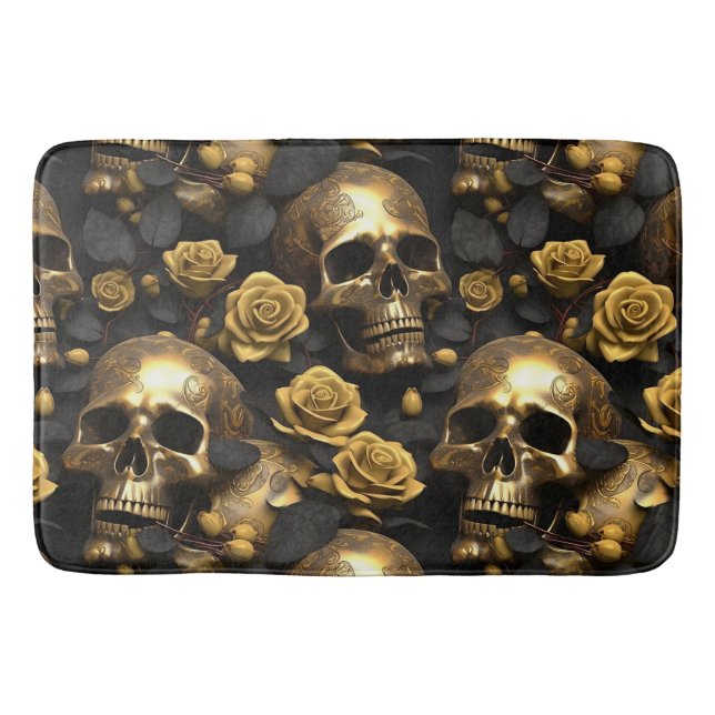 Tapis De Bain Un crâne et une série Rose 8 (Devant)