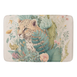 Tapis De Bain Un léopard derrière la coutume du buisson