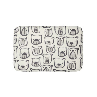 Tapis De Bain Un mignon ours, un motif sans couture dessiné à la